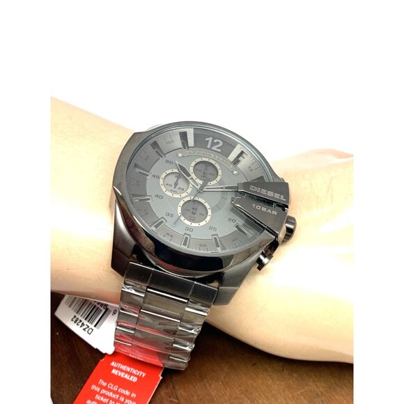 Diesel Men's Watch DZ4282 Quartz Chronograph Gray Dial Gunmetal Steel 52mm - Picture 5 of 13